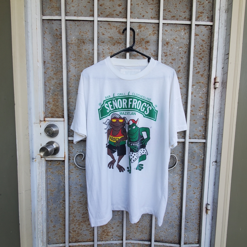 Vintage 90s Senor Frogs Bar & Grill Mexico Reggae T-shirt Size L